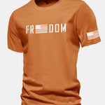Regular Fit American Flag Freedom Print Cotton T-Shirt
