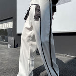 Black White Contrast Casual Pants