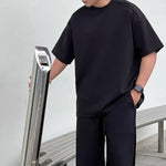 Crew Neck Loose Fit Solid Color T-shirt