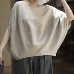 Sleeveless Crew Neck Loose Sweater