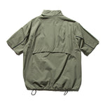 Japanese Streetwear Casual Half-zip Short Sleeve Shirt