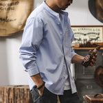 Loose Stand Collar Long Sleeve Casual Shirt
