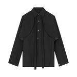 Black Fake Two Piece Tie Shirt