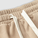 Men's Solid Color Waffle Drawstring Elastic Waist Casual Shorts