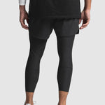 Men's Breathable Fake Two-Piece Trunks Sports Fitness Quick-Drying Casual Elastic  Pants