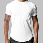 Men's Mesh Breathable Quick-Dry Elastic Solid Color Casual T-shirt