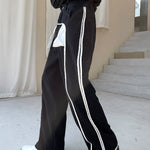 Black White Contrast Casual Pants