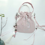 Buddha Stones Handmade Embroidered Flowers Canvas Tote Shoulder Bag Handbag