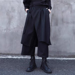 Faux Two-piece Wide-leg Asymmetrical Skirt Pants