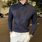 French Wing Collar Slim Fit Dress Shirt