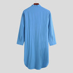 Button Solid Arabian Nightgown Shirt