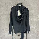 Retro Deconstructed Windbreaker Irregular Cardigan Elastic Waist Wide Leg Pants