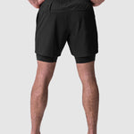 Men's fake two-piece multi-pocket quick-drying sports shorts