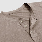 Men's solid color casual henley short-sleeved polo