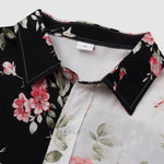 Men's Hawaiian Floral Patchwork Short Sleeve Shirt