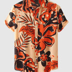 Men's Hawaiian Print Beach Casual Short Sleeve Shirt