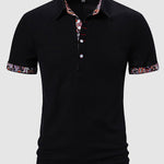 Men's Paisley Color Block Casual Business Lapel Short Sleeve POLO