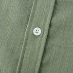 Men's Solid cotton casual lapel solid color short-sleeved shirt
