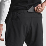 Men's Breathable Fake Two-Piece Trunks Sports Fitness Quick-Drying Casual Elastic  Pants