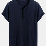 Short Sleeve Jacquard Half Open Collar T-Shirt