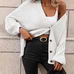 Zeagoo Women's Button Down Horizontal-Ribbing Longline Cardigan