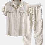 Linen Cuban Shirt With Pockets & Straight Leg Linen Pants