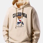 California Bear Print Relax Fit Hoodie