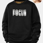 Focus Print Teddy Fleece Lined Sweatshirt
