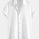 Geometry Rhombus Jacquard Button Up Shirt