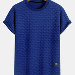 Checkerboard Jacquard  Arc Hem T-Shirt