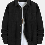 Long Sleeve Corduroy Pocket Button Up Shirt