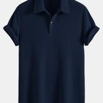 Short Sleeved Waffle Polo & Straight Leg Linen Pants