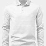 Long Sleeve Plaid Jacquard Polo Shirt