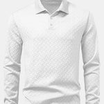 Long Sleeve Wave Jacquard Polo Shirt