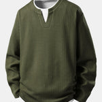 Relax Fit Waffle 2 In 1 Notched Collar T-Shirt