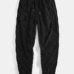 Relax Fit Checkerboard Kangaroo Pocket Teddy Hoodie & Jogger Pants