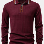 Long Sleeve Twist Jacquard Polo Shirt