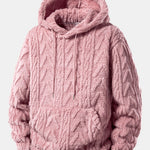 Geometric Jacquard Teddy Hoodie