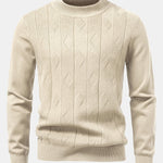 Geometric Jacquard Mock Neck Sweater