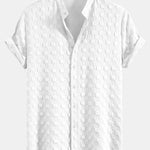 Checkerboard Jacquard Stand Collar Shirt & Checkerboard Jacquard Shorts