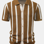 Stripe Button Up Knit Shirt