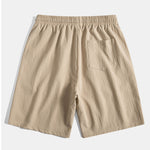 Crinkled Textured V Neck Shirt & Crinkled Textured Drawstring Shorts