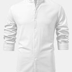 Long Sleeve Muscle Fit Ribbed Stand Collar Shirt