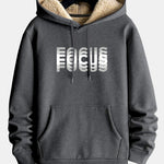 Focus Print Teddy Lined Hoodie
