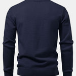 Heavyweight Geometric Jacquard V Neck Sweater