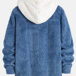Contrast Teddy Hooded Shirt