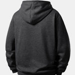 Zipper Bear Print Teddy Lined Hoodie