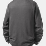 Long Sleeve Arc Hem Waffle Henley Shirt