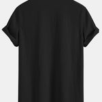 Crinkled Textured V Neck Shirt