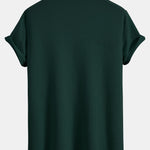 Short Sleeved V-Neck Ribbed Polo & Drawstring Ribbed Shorts